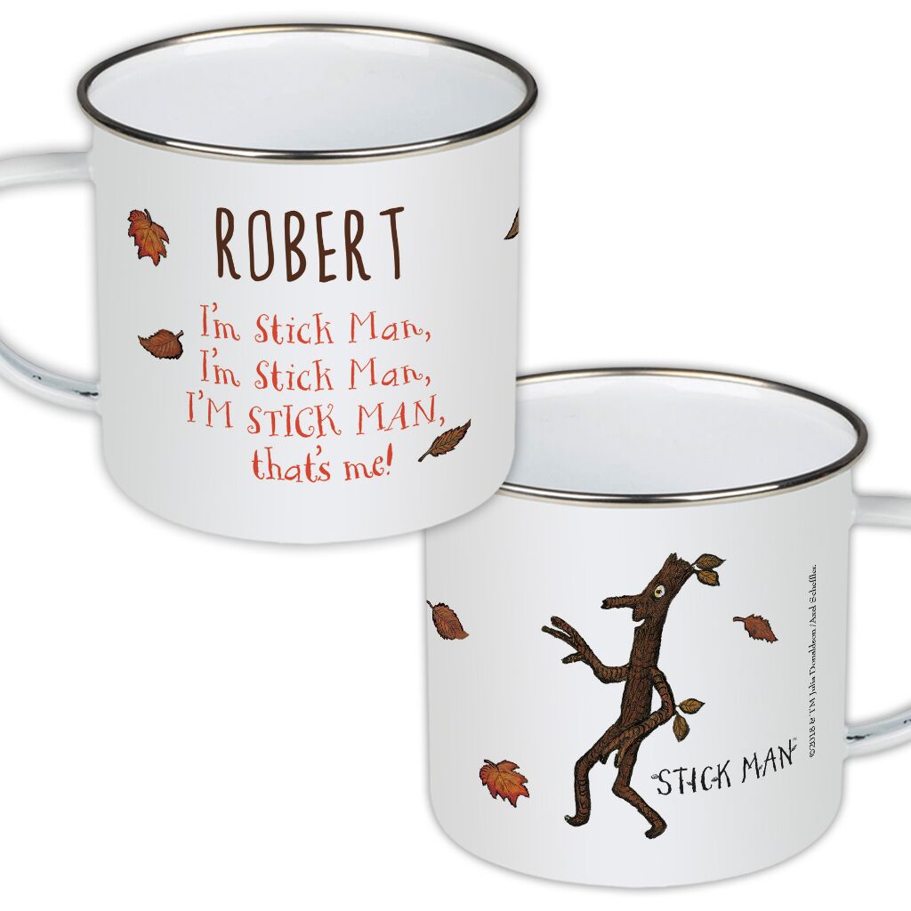 Stick Man - Personalised Enamel Mugs