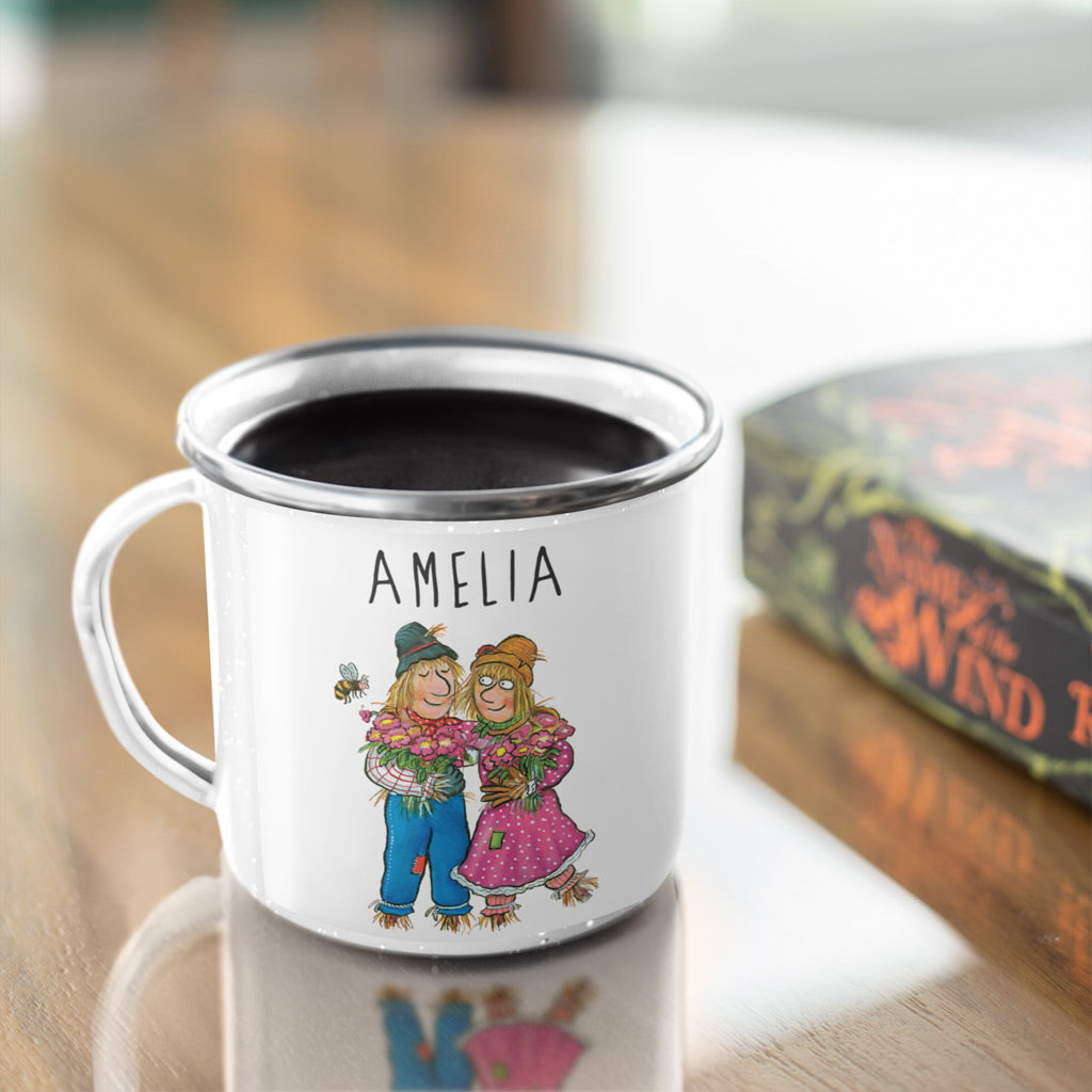 They Hugged and Kissed Personalised Enamel Mug