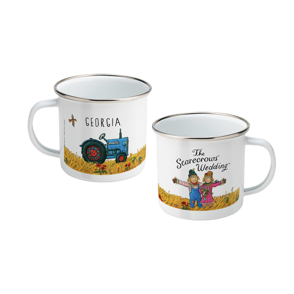The Scarecrows' Wedding Personalised Enamel Mug