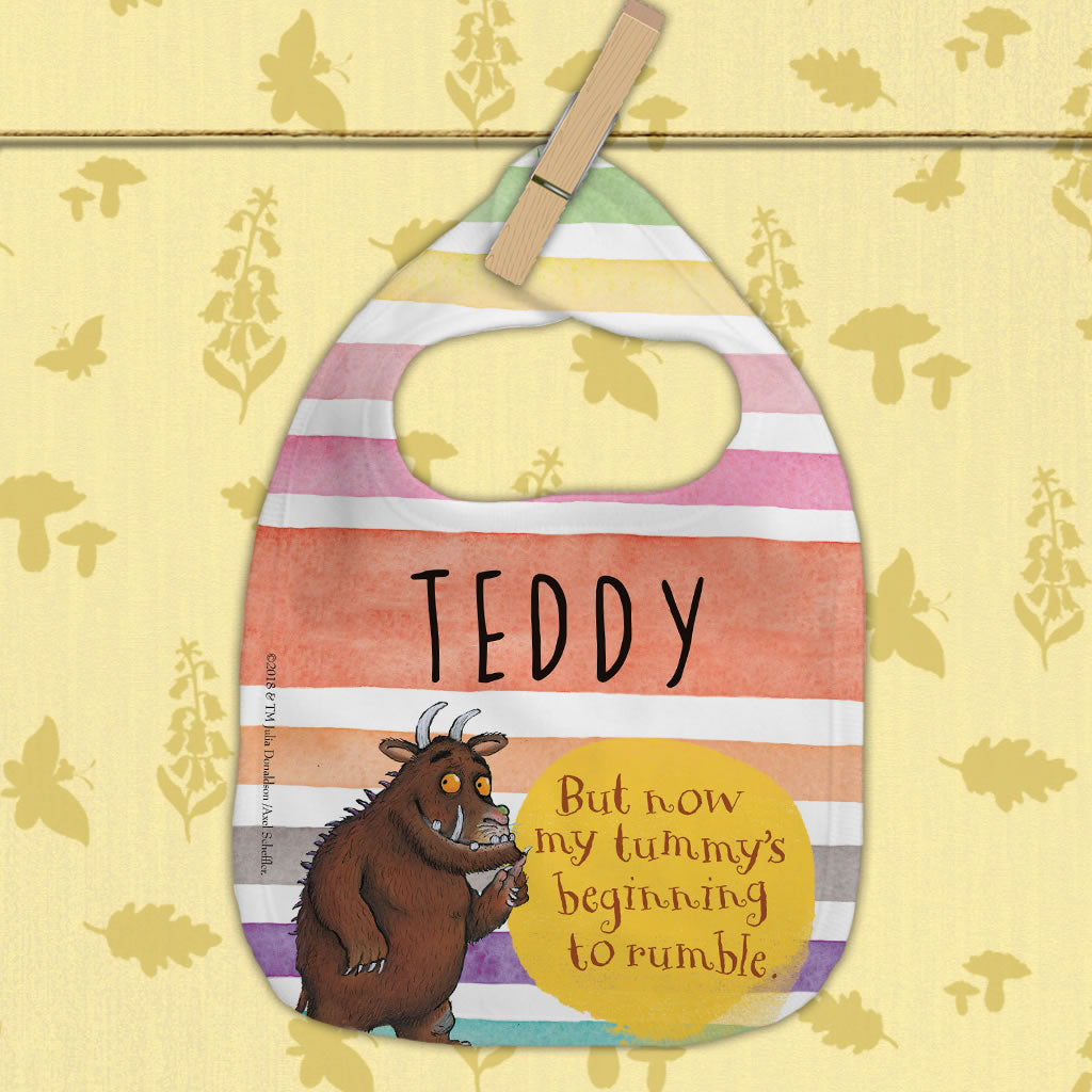 Gruffalo Tummy Rumble Personalised Baby Bib (Lifestyle)