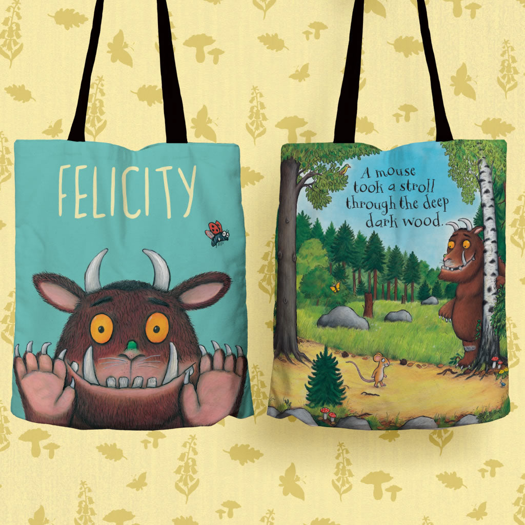 Blue Gruffalo Personalised Edge to Edge Tote Bag (Lifestyle)