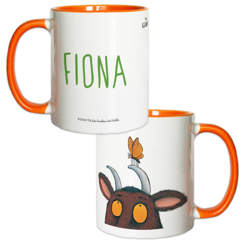 Orange Gruffalo and Butterfly Personalised Coloured Insert Mug