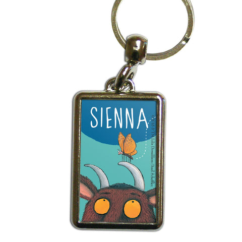 Blue Gruffalo Personalised Metal Keyring