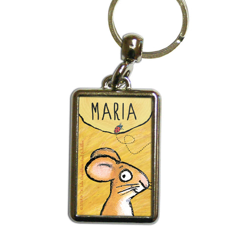 Yellow Mouse Personalised Metal Keyring