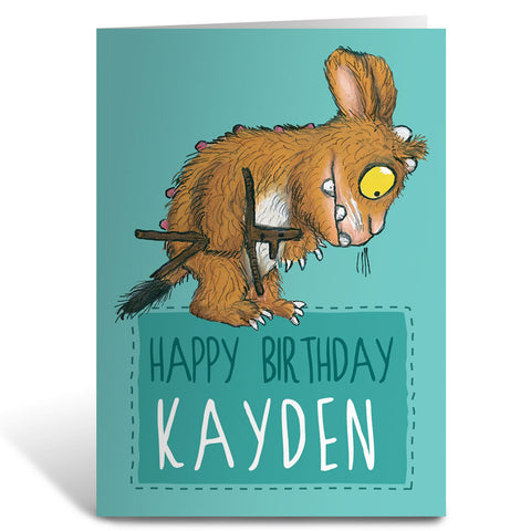 Blue Gruffalo's Child Personalised Greeting Card