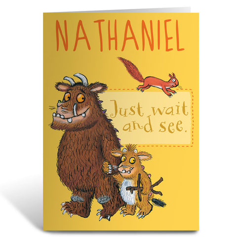 Yellow Gruffalo Family Personalised Greeting Card