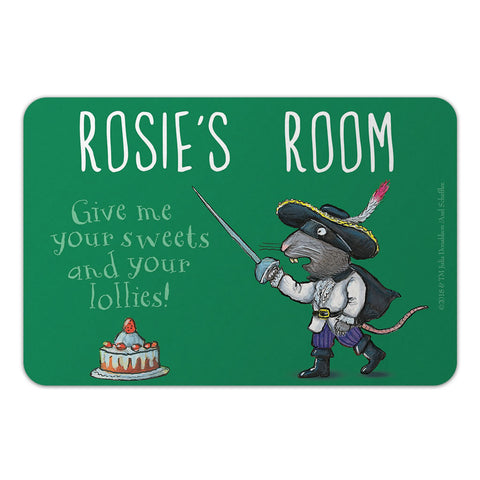 Personalised Green Highway Rat Personalised Door Plaque