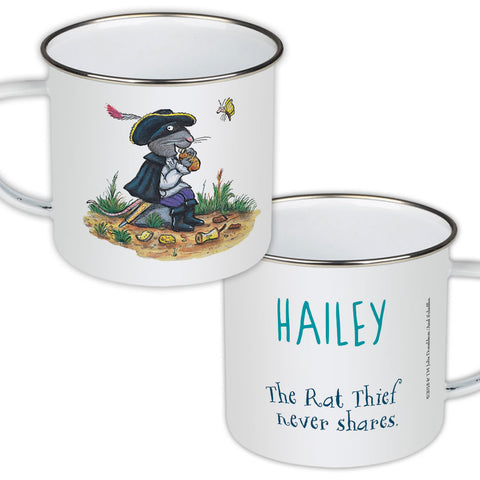 "Rat thief never shares" Highway Rat Personalised Enamel Mug