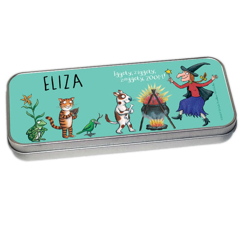 Room on the Broom Personalised Pencil Tin