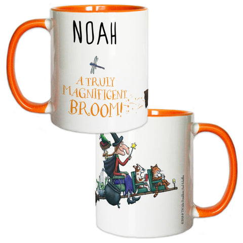 Orange Room on the Broom Personalised Coloured Insert Mug