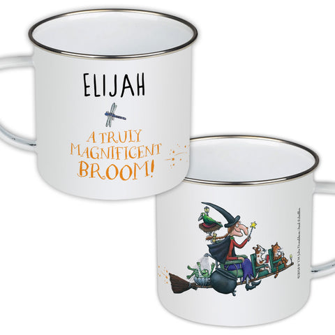 Magnificent Broom Personalised Enamel Mug