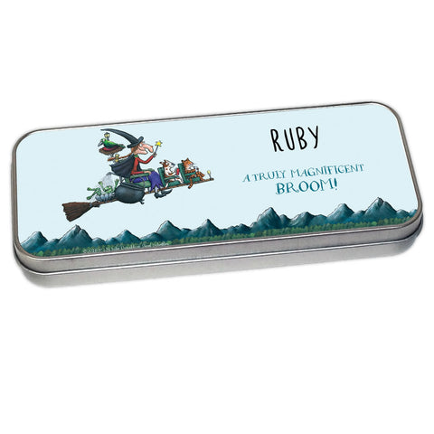 Magnificent Broom Personalised Pencil Tin