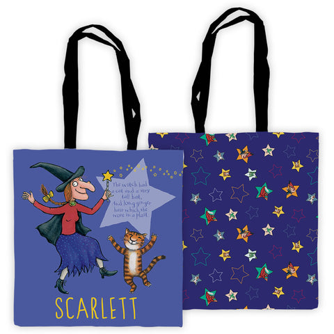 Purple Room on the Broom Personalised Edge to Edge Tote Bag