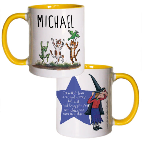 Yellow Room on the Broom Personalised Coloured Insert Mug