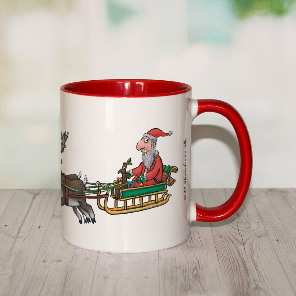 Festive Stick Man  Personalised Coloured Insert Mug (Lifestyle 2)