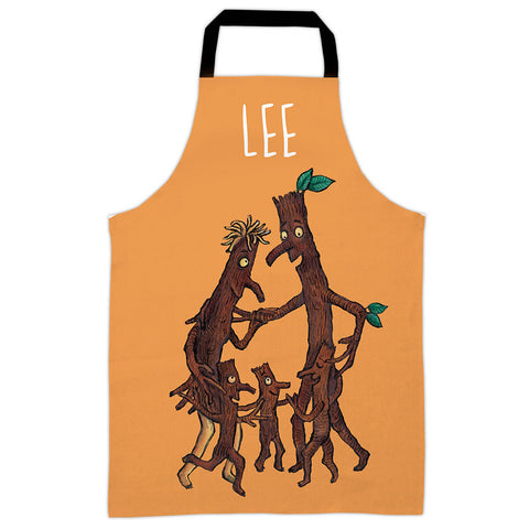 Orange Stick Man Personalised Apron