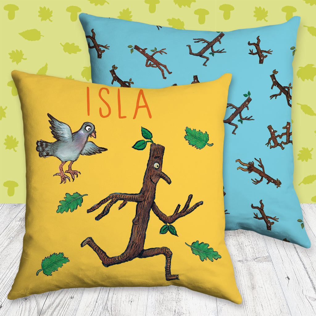 Stick Man Running Personalised Cushion