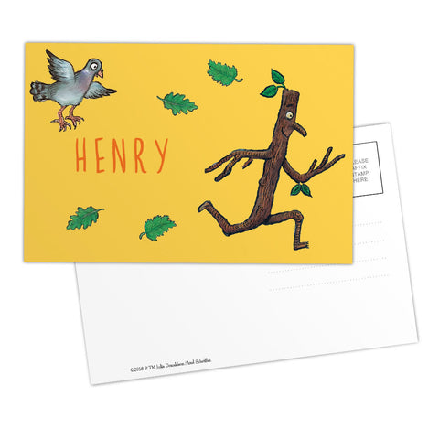 Yellow Stick Man Personalised Postcard