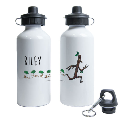 Stick Man Running Personalised Water Bottle