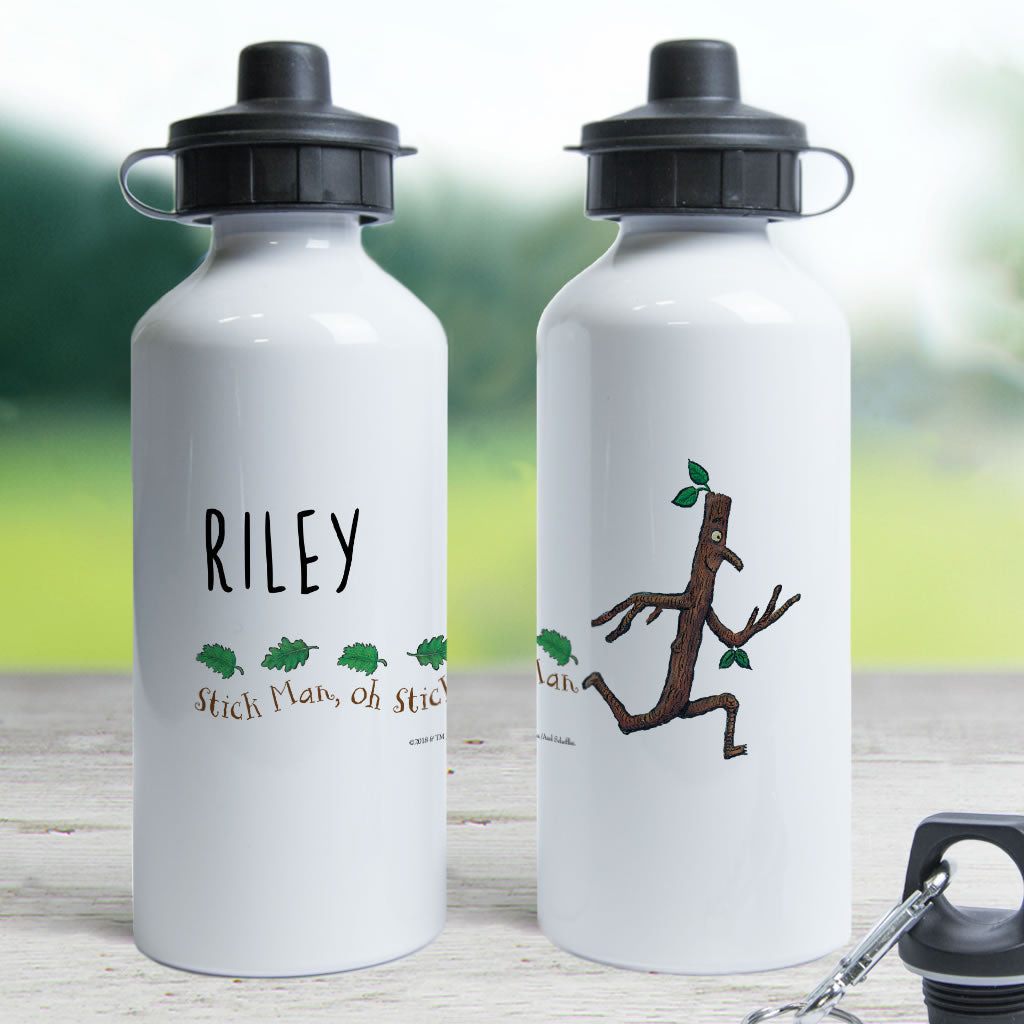 Stick Man Running Personalised Water Bottle (Lifestyle)