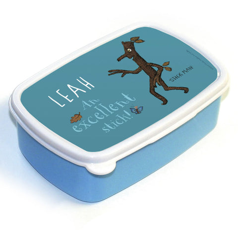 Blue Stick Man Personalised Lunch Box