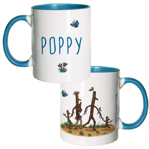 Blue Stick Man Family  Personalised Coloured Insert Mug