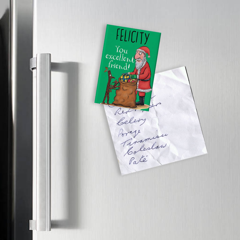Festive Stick Man Personalised Magnet (Lifestyle)