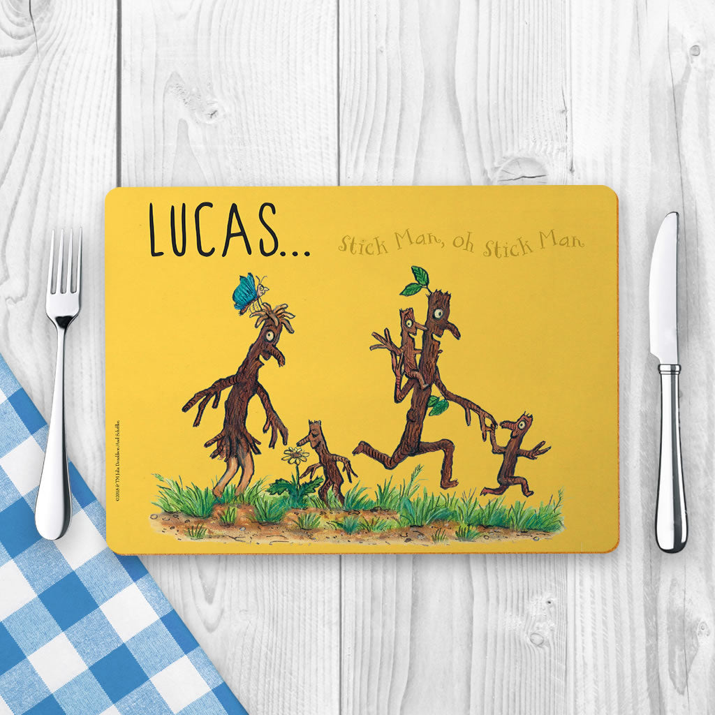 Yellow Stick Man Family Personalised Placemat (Lifestyle)