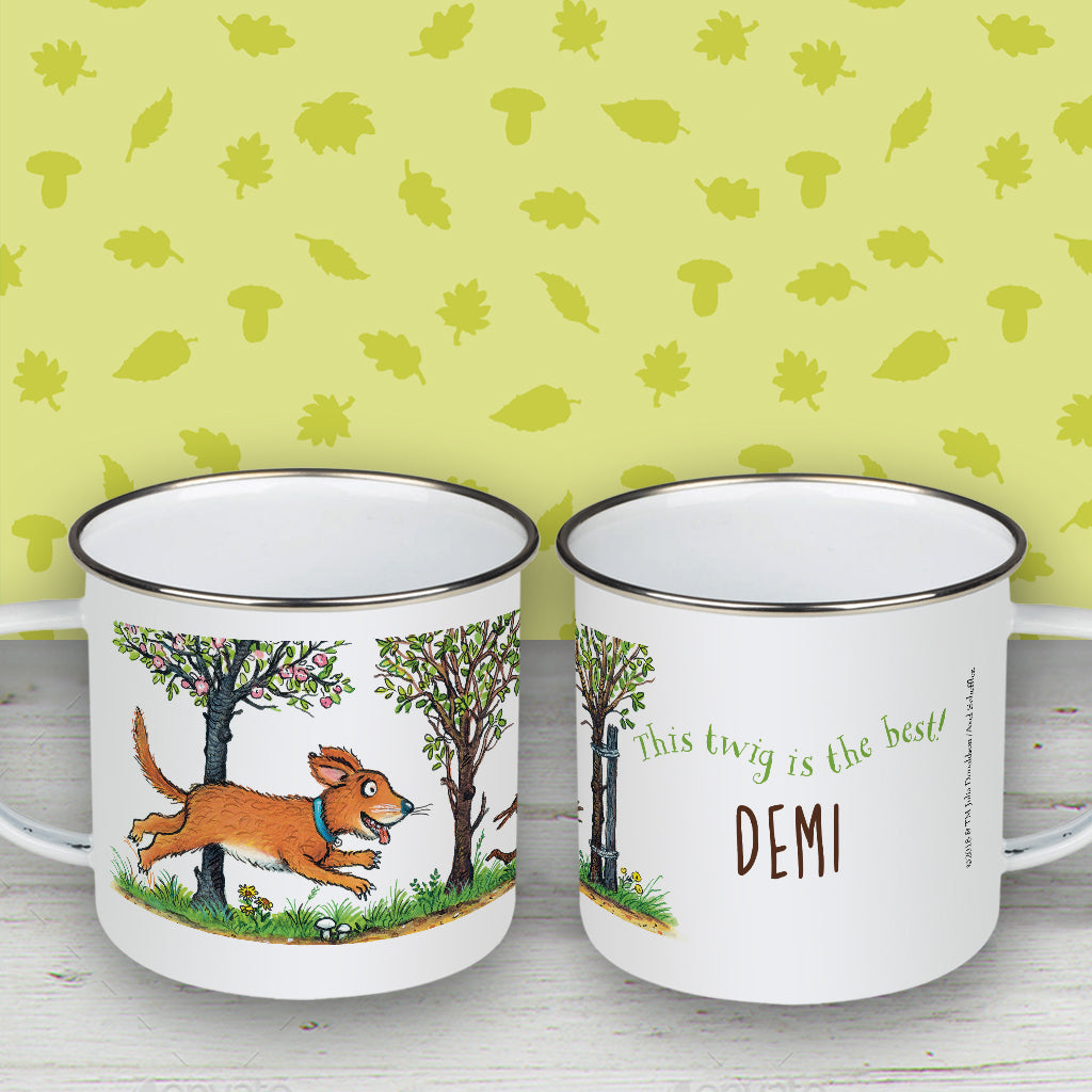 Stick Man Chase Personalised Enamel Mug