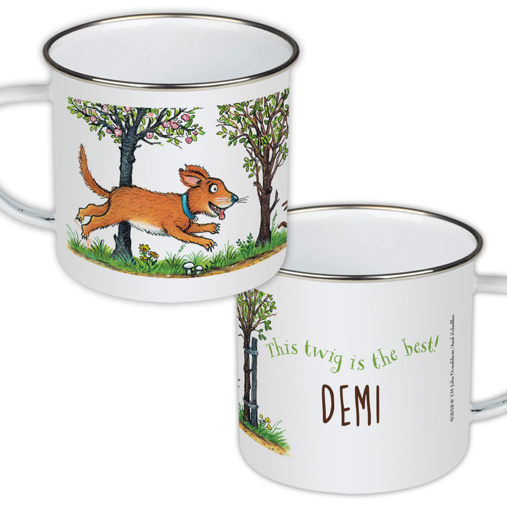Stick Man Chase Personalised Enamel Mug