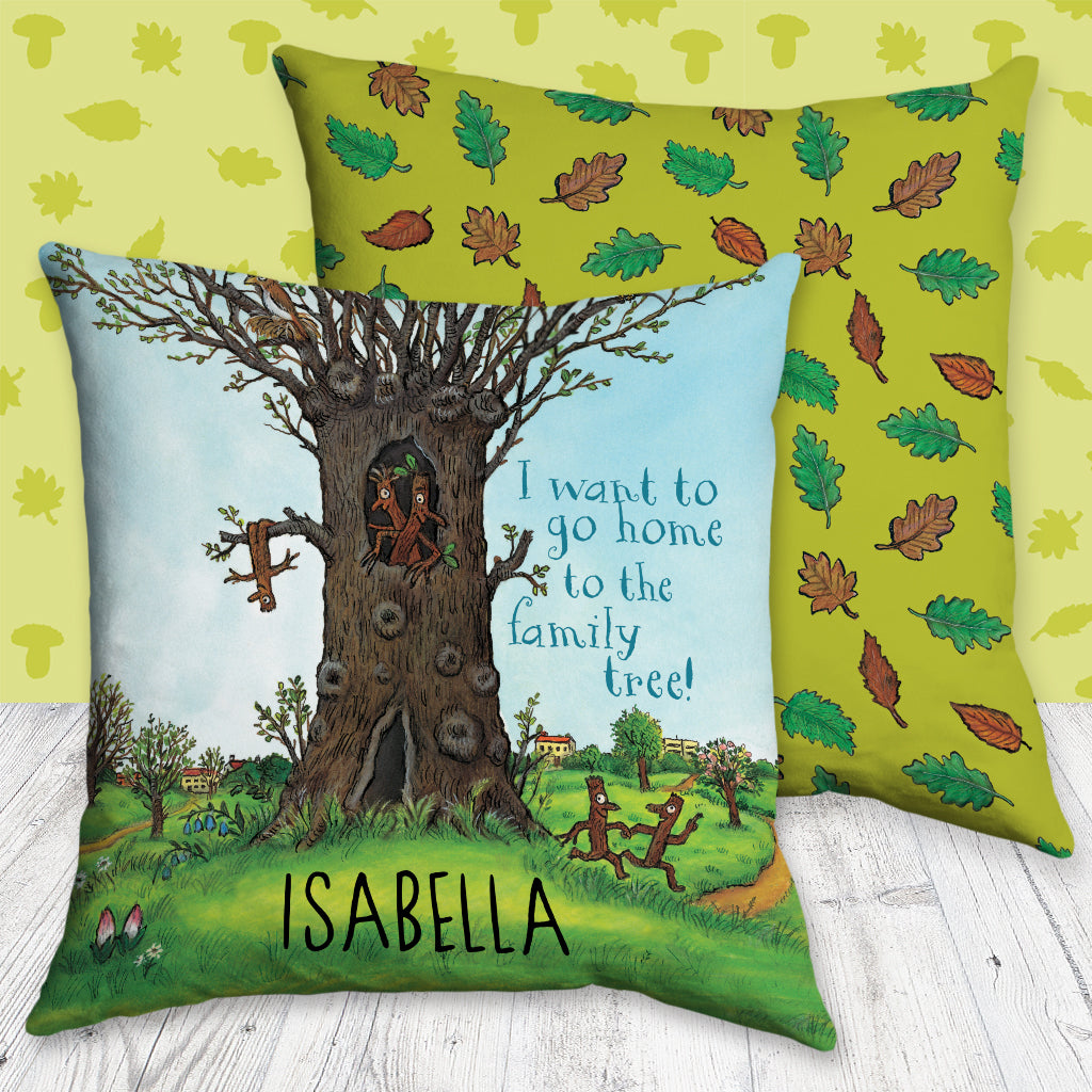 Stick Man Family Tree Personalised Cushion
