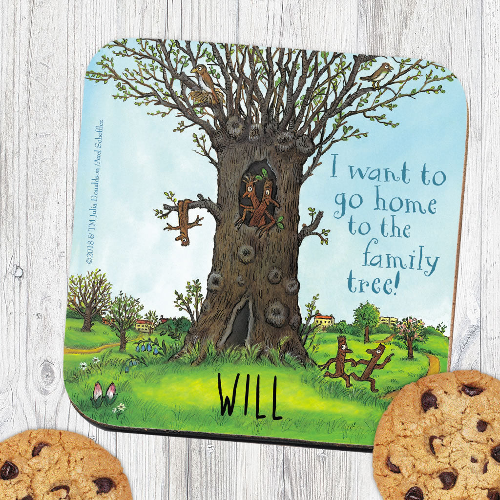 Stick Man Family Tree Personalised Coaster (Lifestyle)