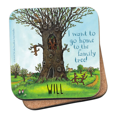 Stick Man Family Tree Personalised Coaster