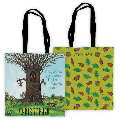 Stick Man Family Tree Personalised Edge to Edge Tote Bag