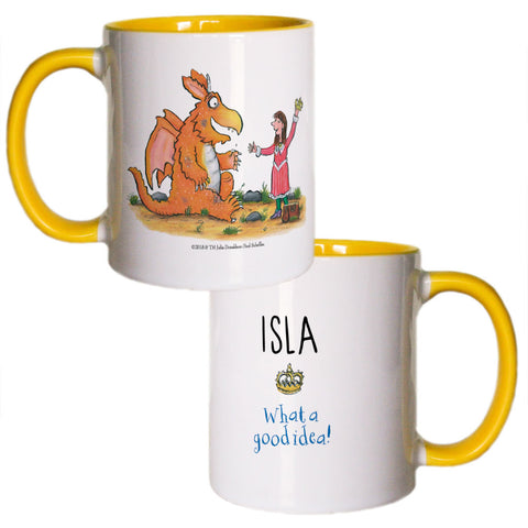 "What a good idea!" Zog Personalised Coloured Insert Mug 