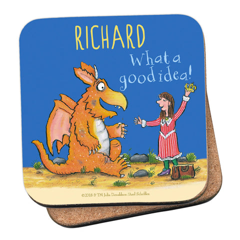 "What a good idea!" Zog Personalised Coaster
