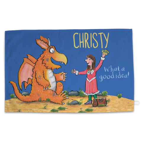 "Way up in the sky" Zog Personalised Tea Towel