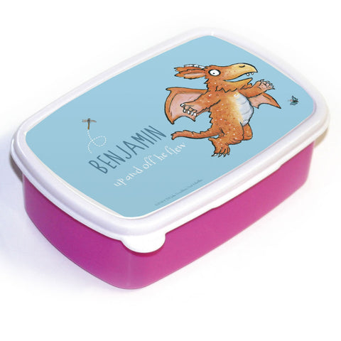 "Up and off he flew" Zog Personalised Lunchbox