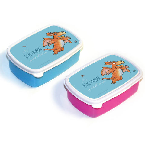 "Up and off he flew" Zog Personalised Lunchbox