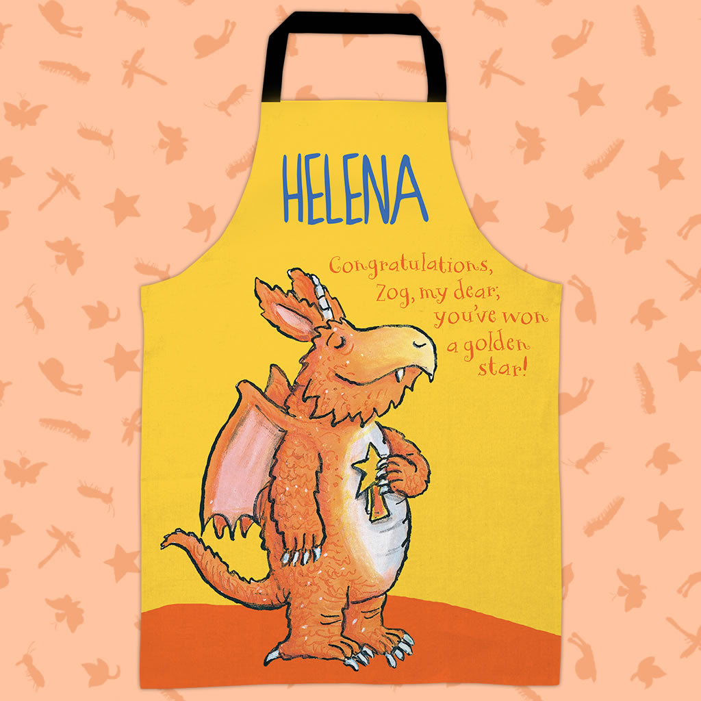 Yellow Congratulations Zog Personalised Apron (Lifestyle)