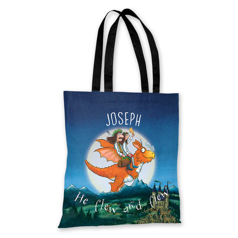 Zog & the Flying Doctors 'He flew and flew' Personalised Edge to Edge Tote Bag