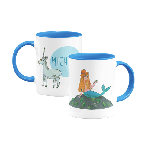 Zog & the Flying Doctors 'Hooray' Blue Personalised Coloured Insert Mug