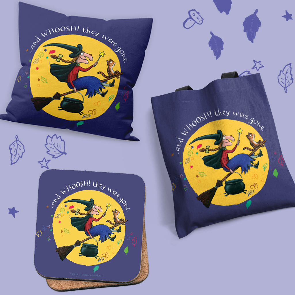 Room on the Broom 25th Anniversary Cosy Storytime Starter Set | Cushion, Tote & Coaster