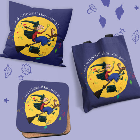 Room on the Broom 25th Anniversary Cosy Storytime Starter Set | Cushion, Tote & Coaster