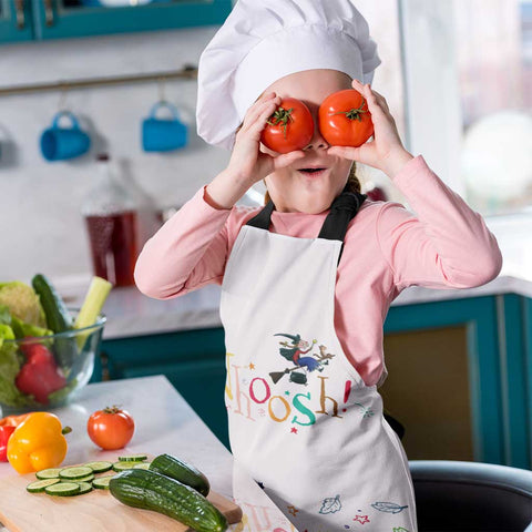 Room on the Broom 25th Anniversary 'Whoosh!' Cotton Apron | Adult & Kids Sizes