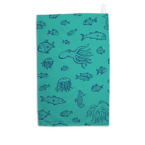 Tiddler Blue Pattern Tea Towel