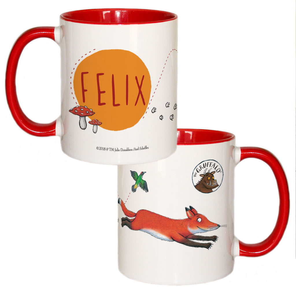 Red Fox Running Personalised Coloured Insert Mug