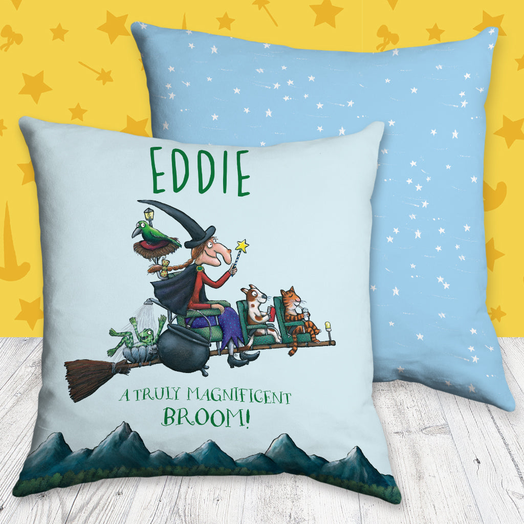 Magnificent Room on the Broom Personalised Cushion