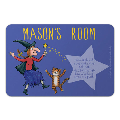 Personalised Witch & Cat Room on the Broom Door Plaque