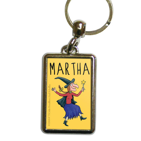 Yellow Witch Room on the Broom Personalised Metal Keyring